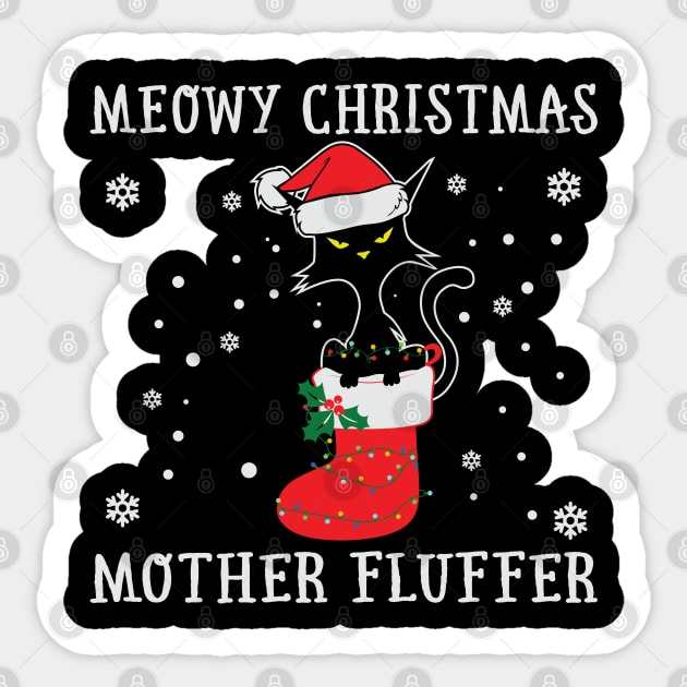 Meowy Christmas Mother Fluffer Sticker by Pop Cult Store
